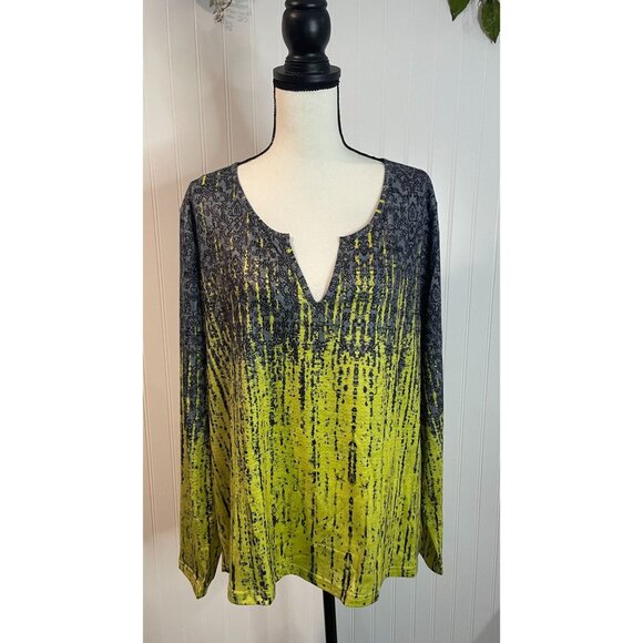 Noracora Womens Long Sleeve Tunic Top With Abstract Pattern - Picture 1 of 14